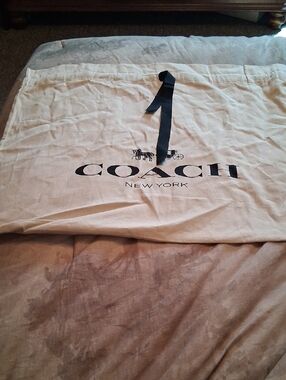 Coach Cream Dust Bag with Black Logo 20 X 23